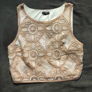 NWT!  Sequin Embellished Crop Top